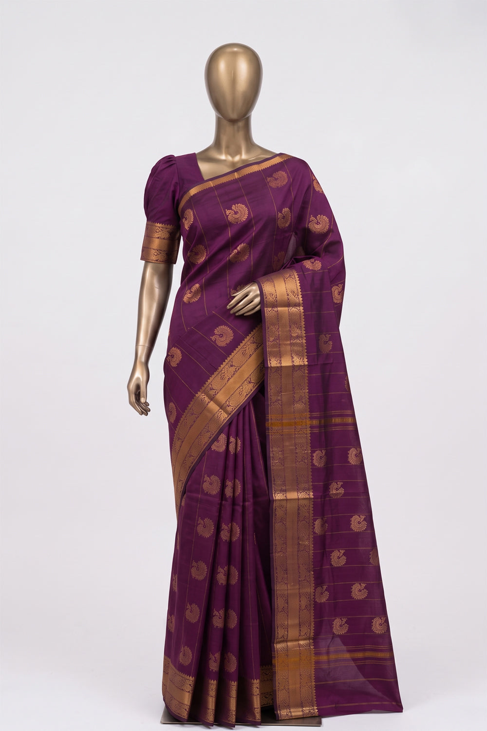 Image of Maroon Mangalgiri Saree