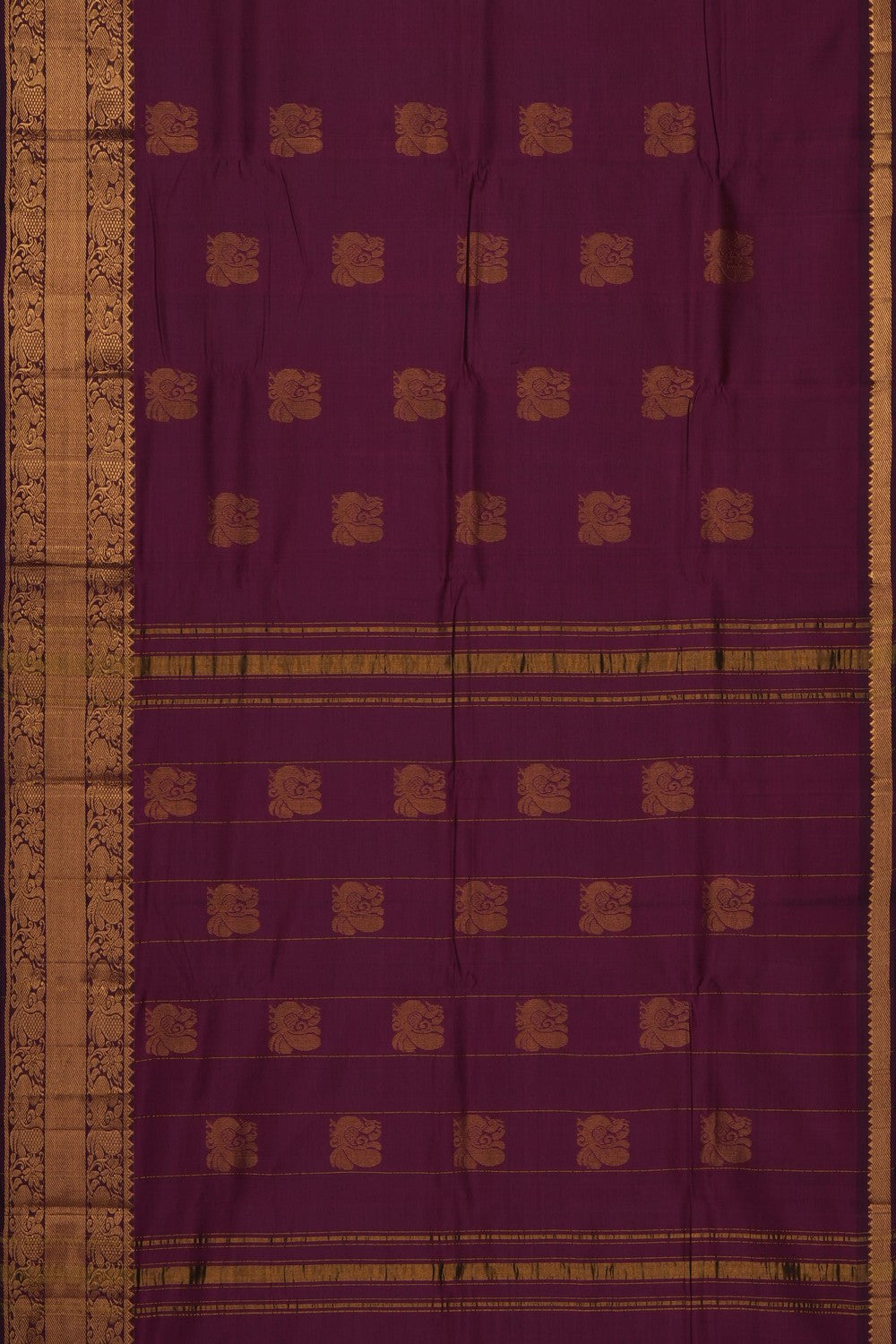 Image of Maroon Mangalgiri Saree