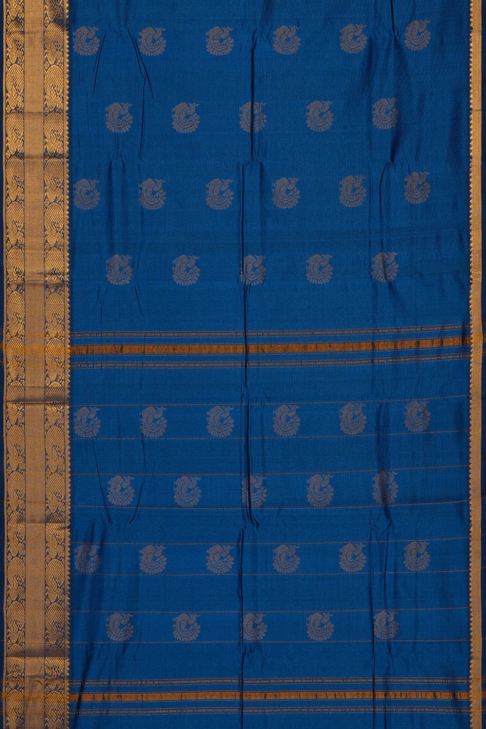 Image of Blue Mangalgiri Saree
