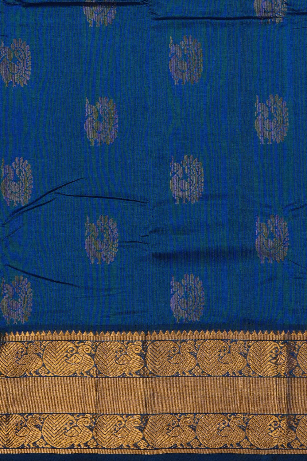 Image of Blue Mangalgiri Saree