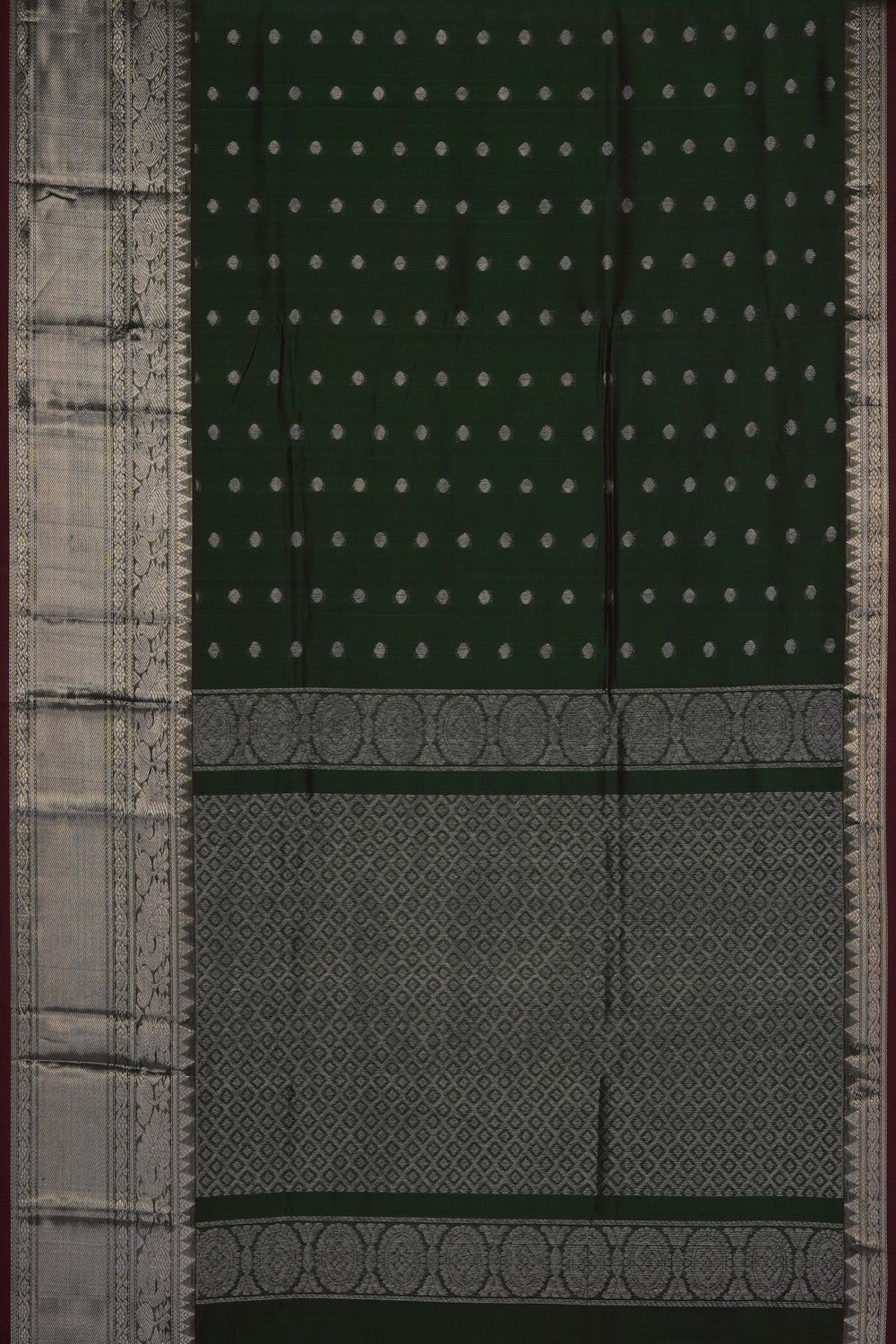 Image of Bottle Green Mangalgiri Saree