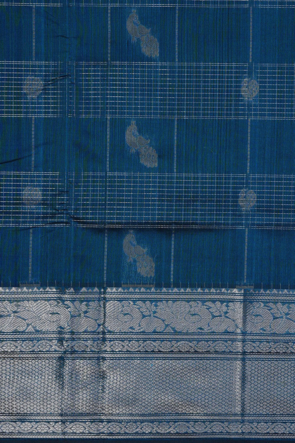 Image of Blue Mangalgiri Saree