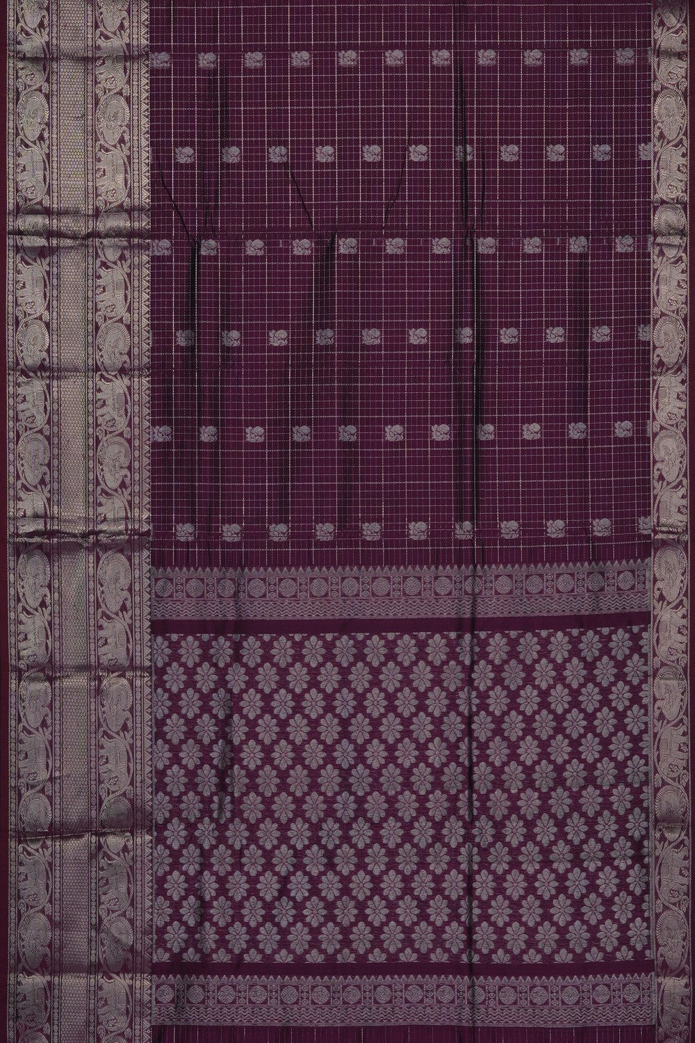 Image of Purple Mangalagiri Silk Saree