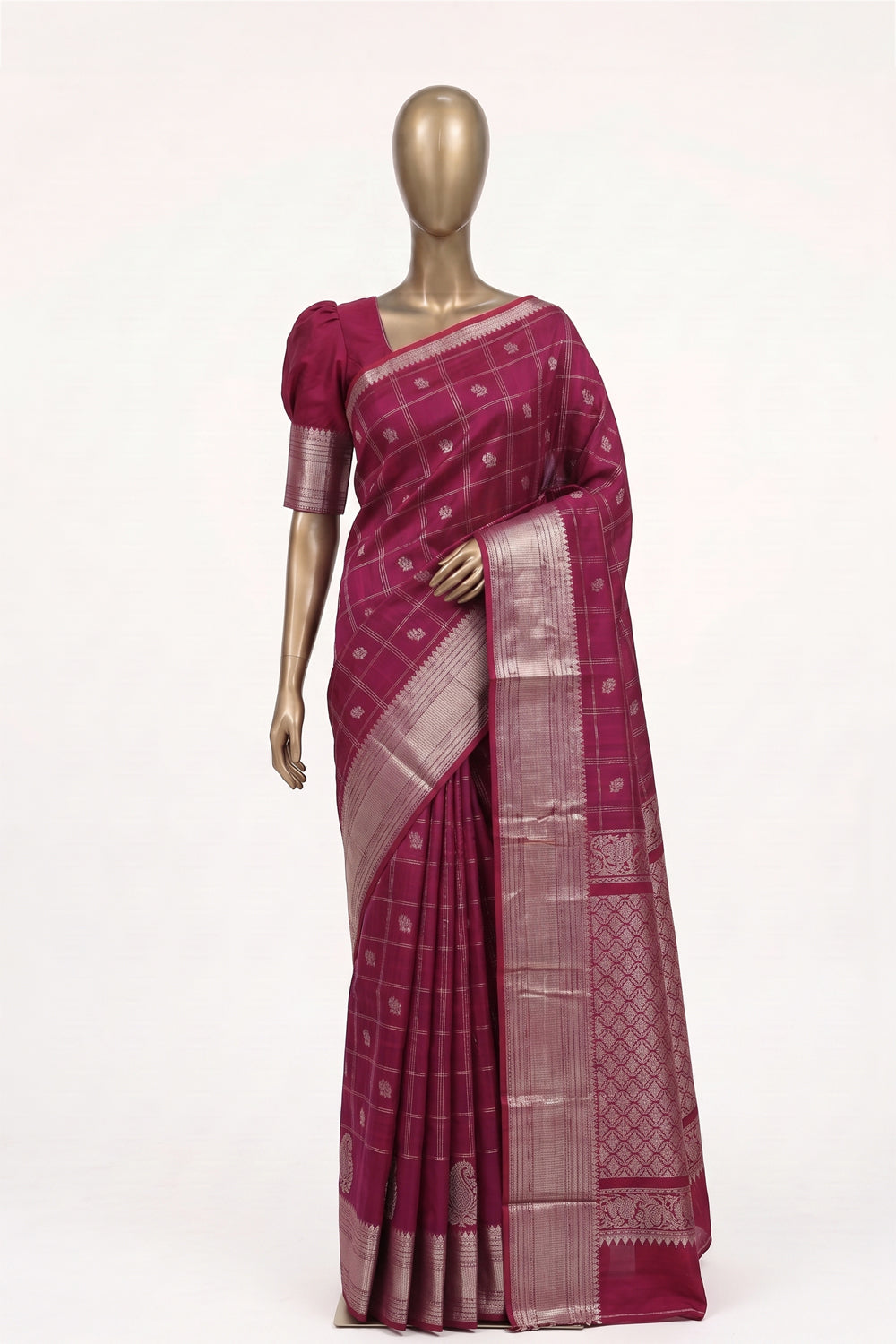 Image of Pink Mangalgiri Saree