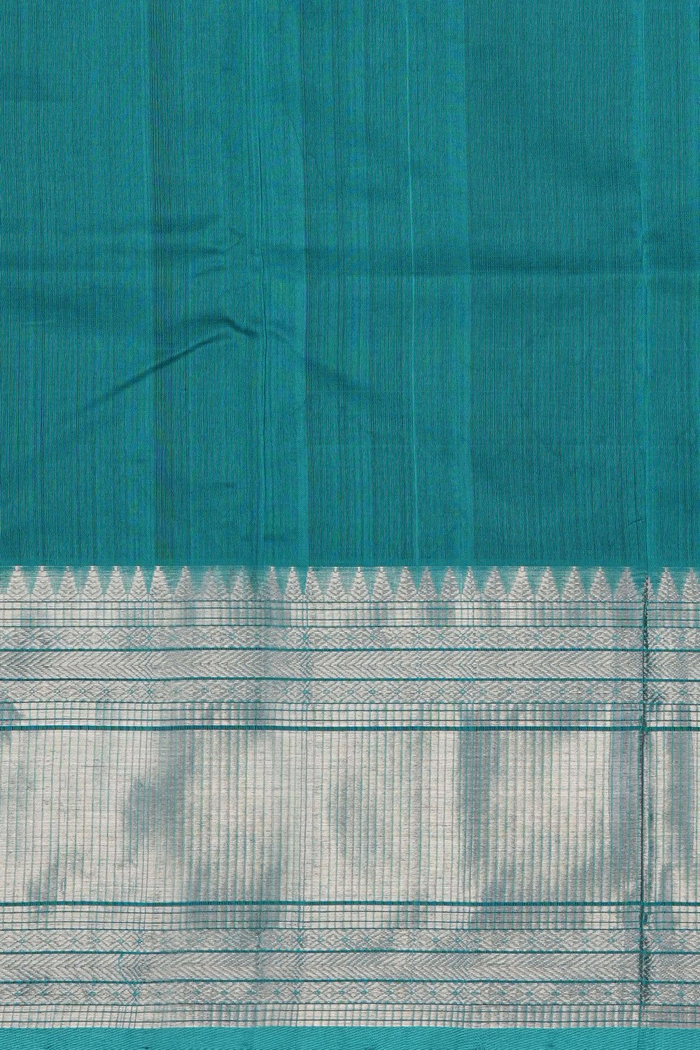Image of Teal Green Mangalgiri Saree