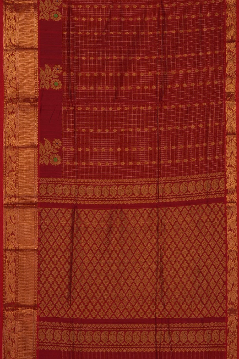Image of Red Mangalgiri Saree