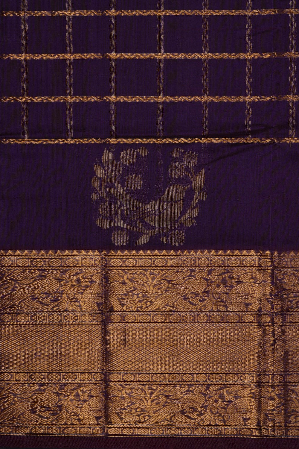 Image of Violet Mangalgiri Silk Saree