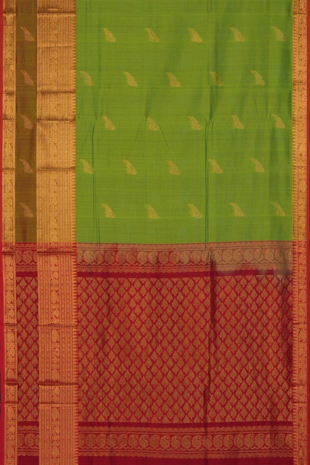 Image of Green Mangalgiri Saree