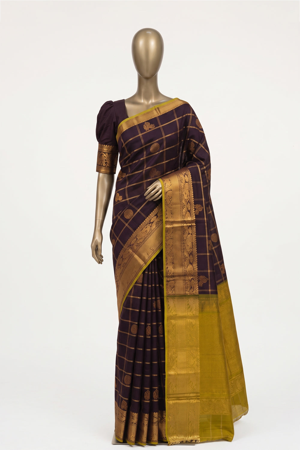 Image of Brown Mangalgiri Saree