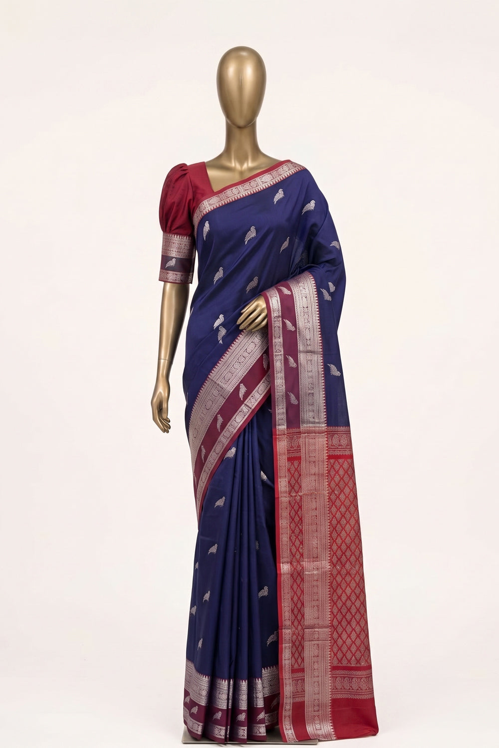 Image of Purple Mangalgiri Saree