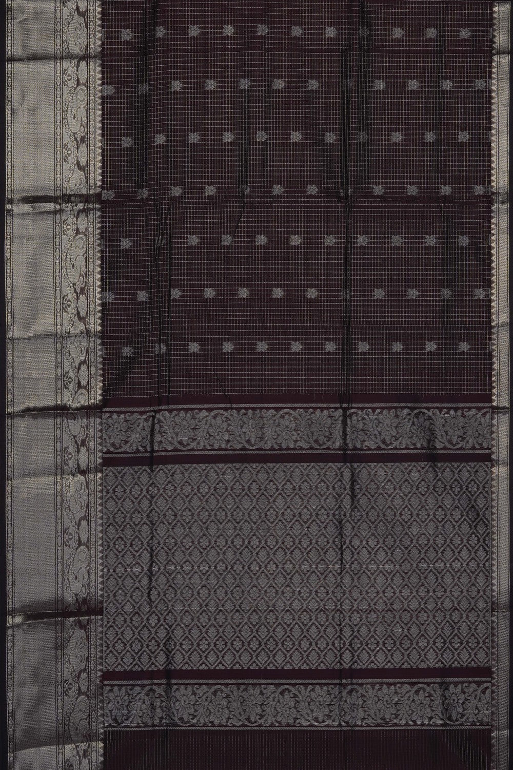 Image of Brown Mangalgiri Silk Saree