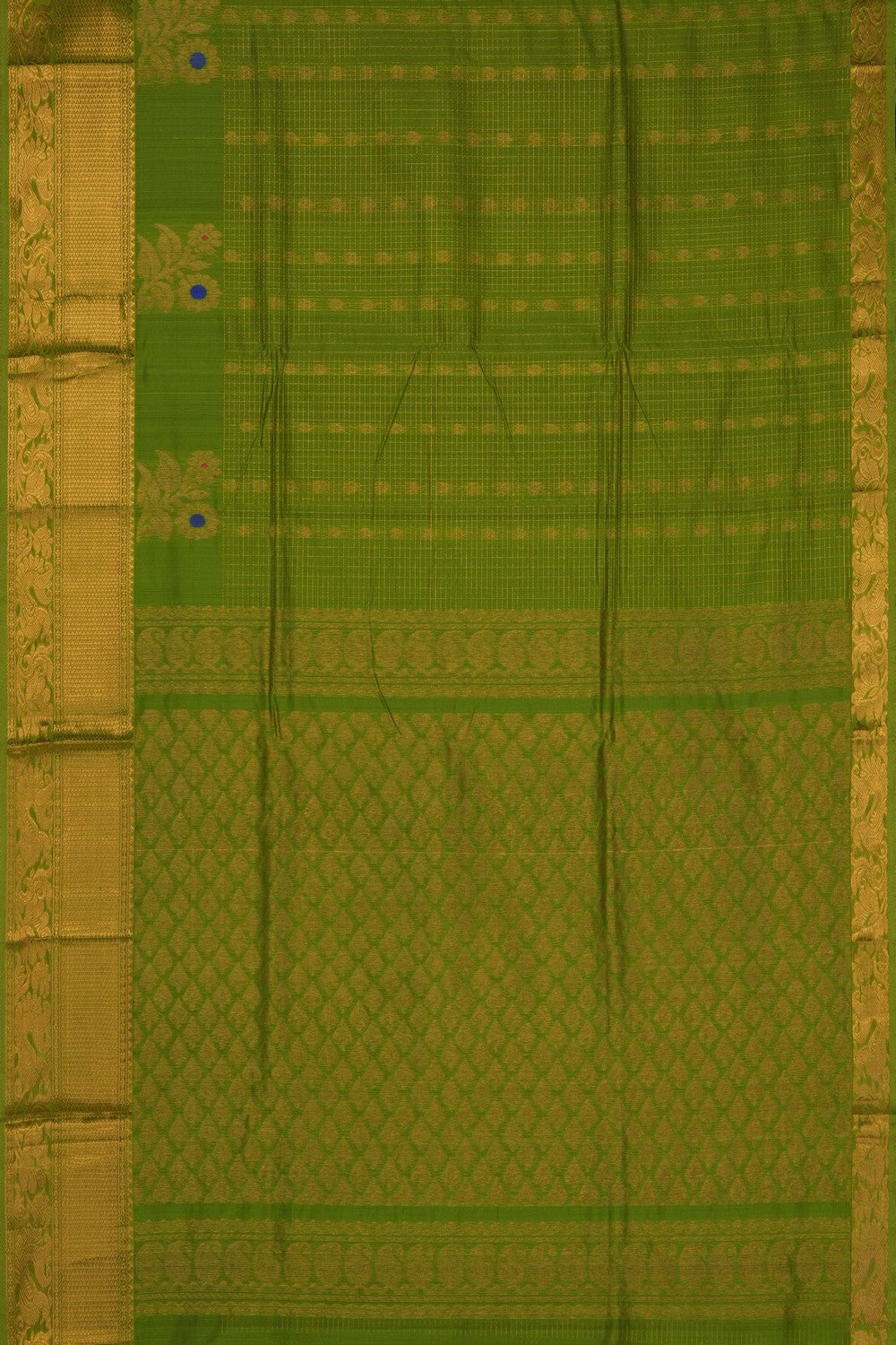 Image of Green Mangalgiri Saree