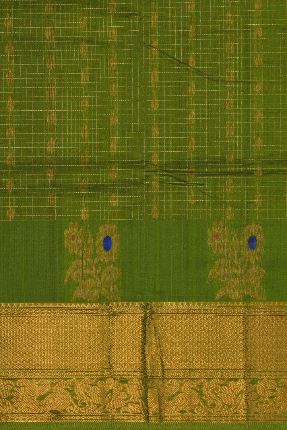 Image of Green Mangalgiri Saree