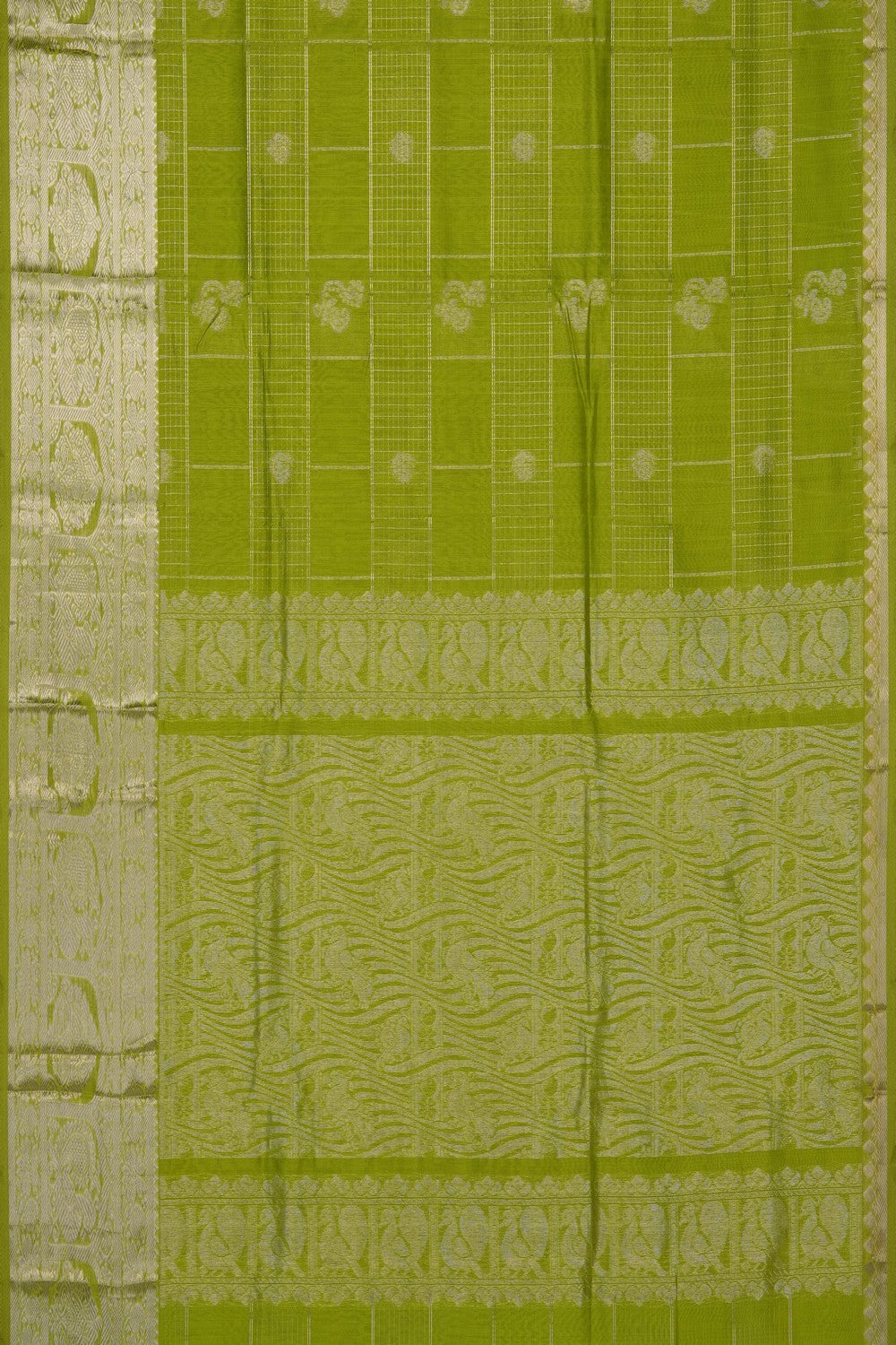 Image of Green Mangalgiri Saree