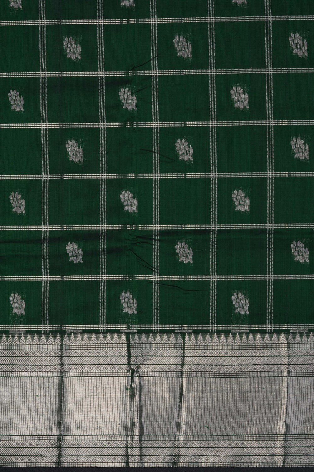 Image of Green Mangalgiri Saree