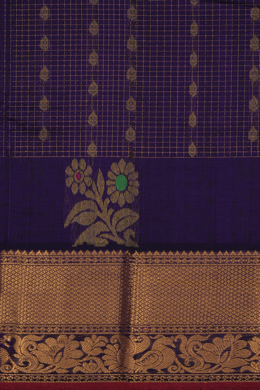 Image of Purple Mangalgiri Silk Saree