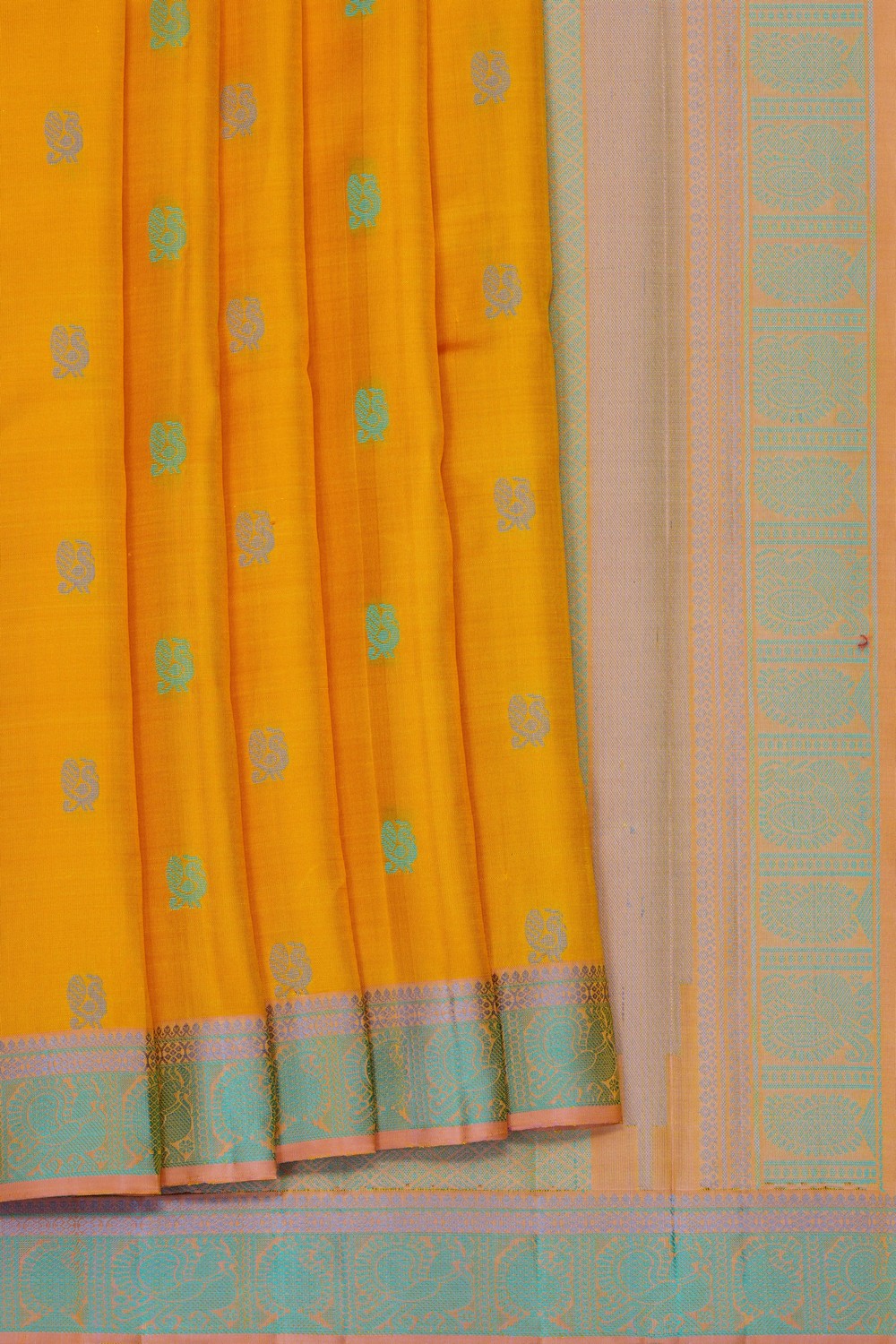 Image of Yellow Kanjivaram Silk Saree