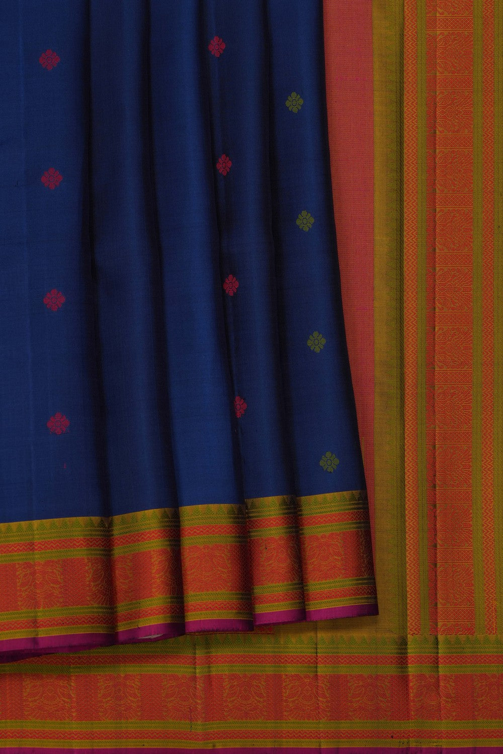 Image of Navy Blue Kanjivaram Silk Saree