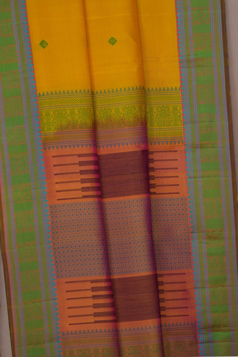 Image of Yellow Kanjivaram Silk Saree