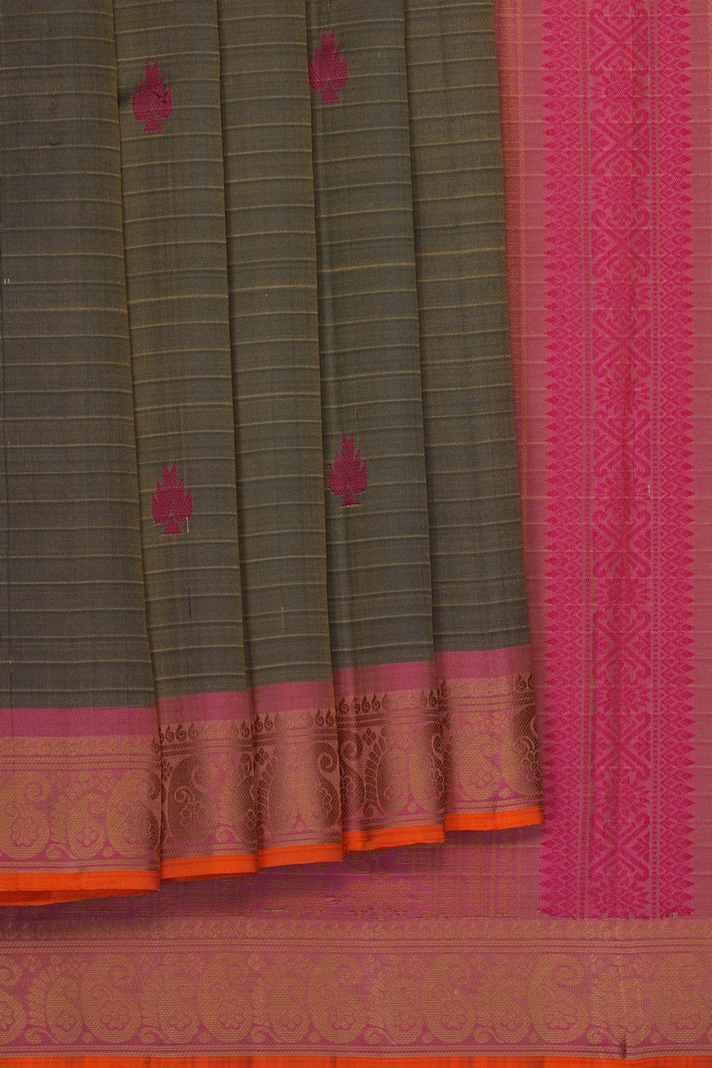 Image of Moss Green Kanjivaram Silk Saree