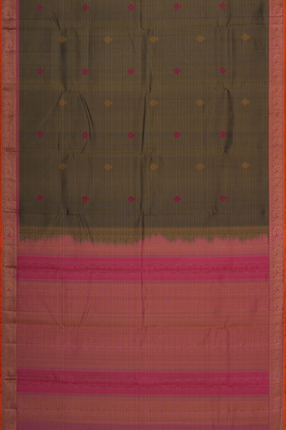 Image of Moss Green Kanjivaram Silk Saree