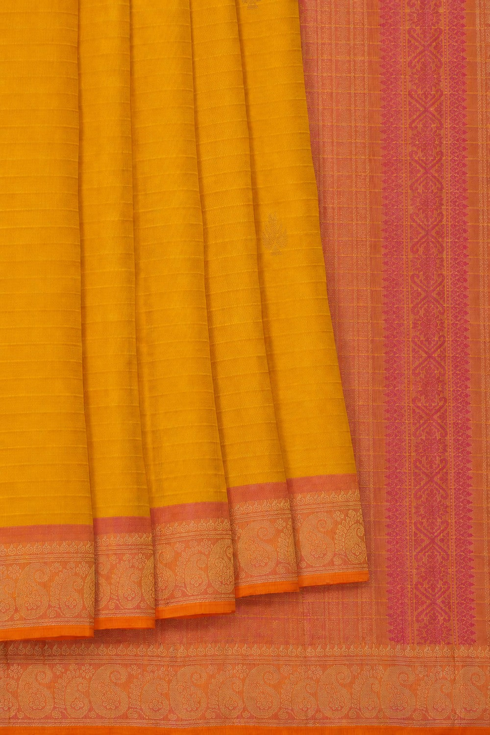 Image of Yellow Kanjivaram Silk Saree