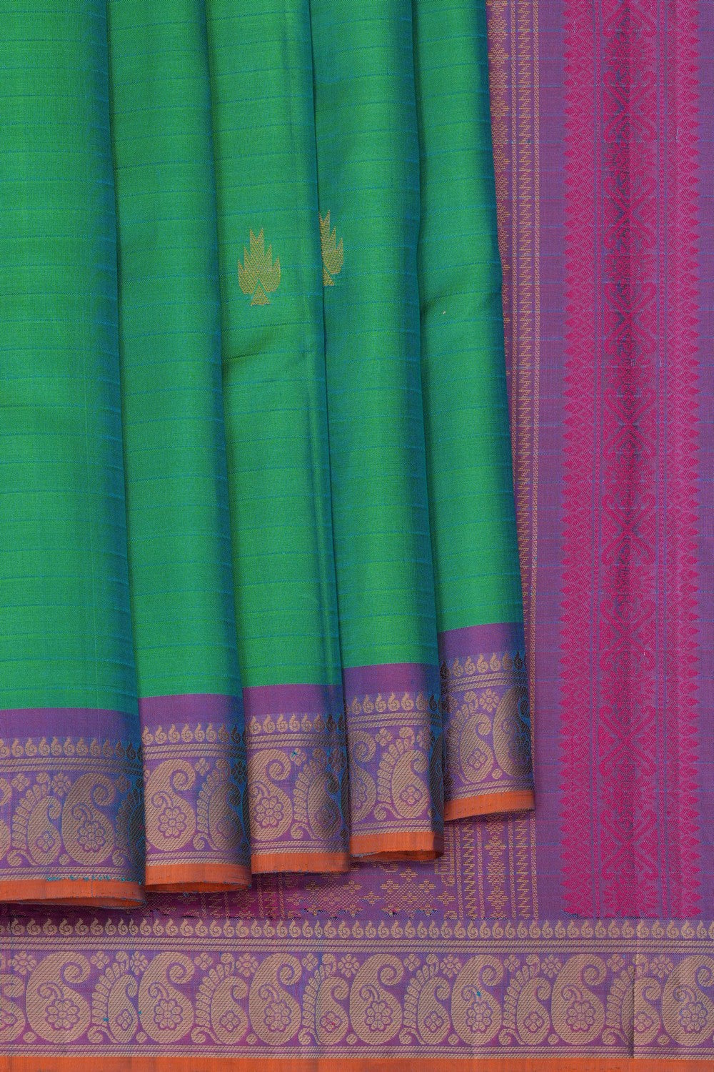 Image of Green Kanjivaram Silk Saree