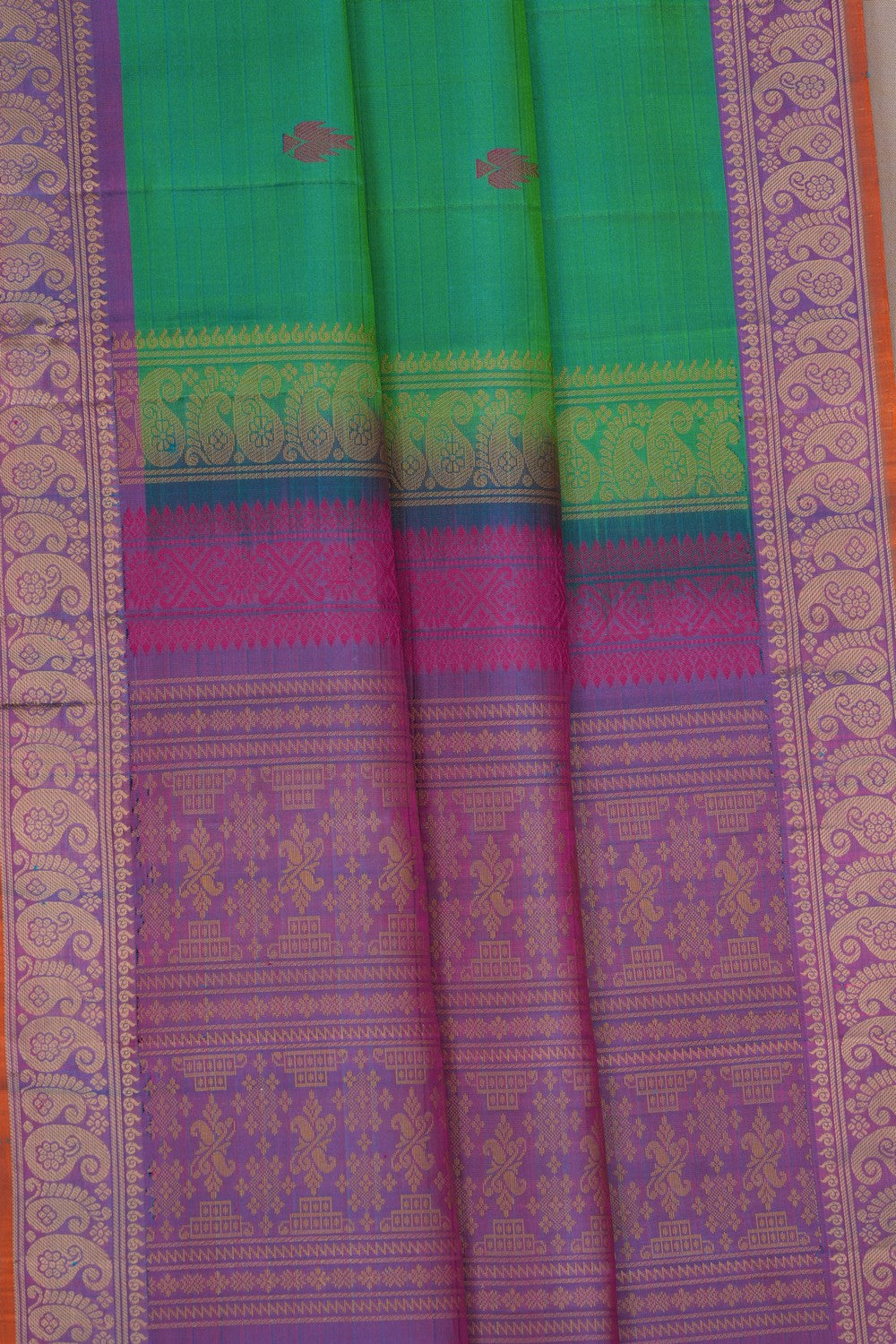 Image of Green Kanjivaram Silk Saree