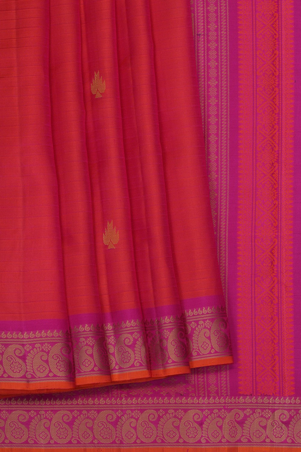 Image of Fuchsia-Pink Kanjivaram Silk Saree