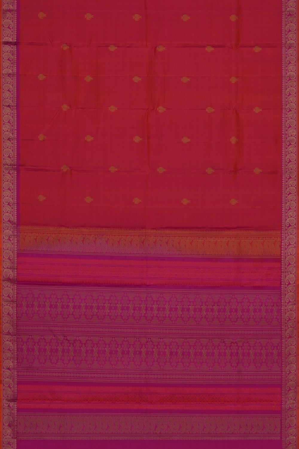 Image of Fuchsia-Pink Kanjivaram Silk Saree