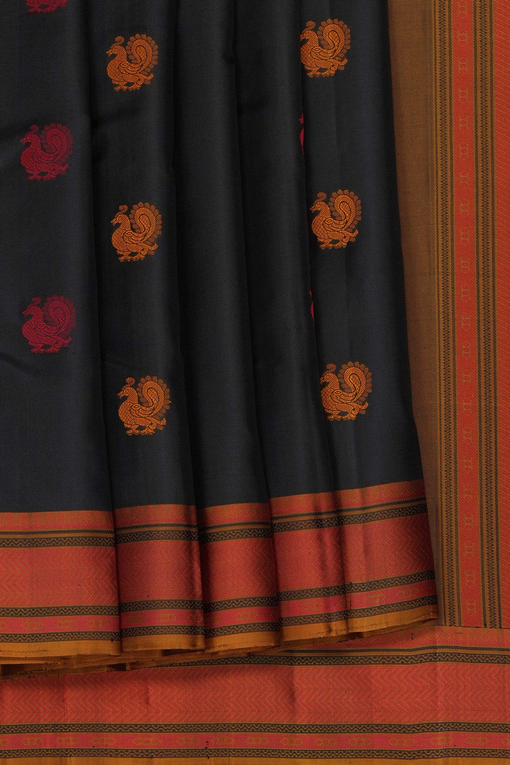 Image of Black Kanjivaram Silk Saree