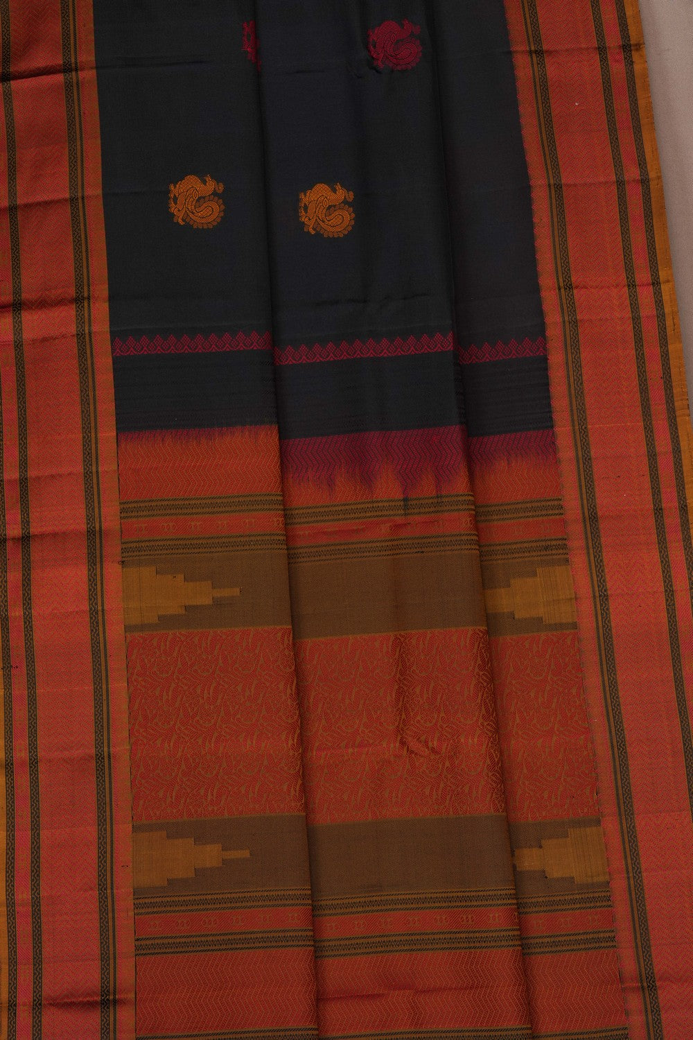 Image of Black Kanjivaram Silk Saree
