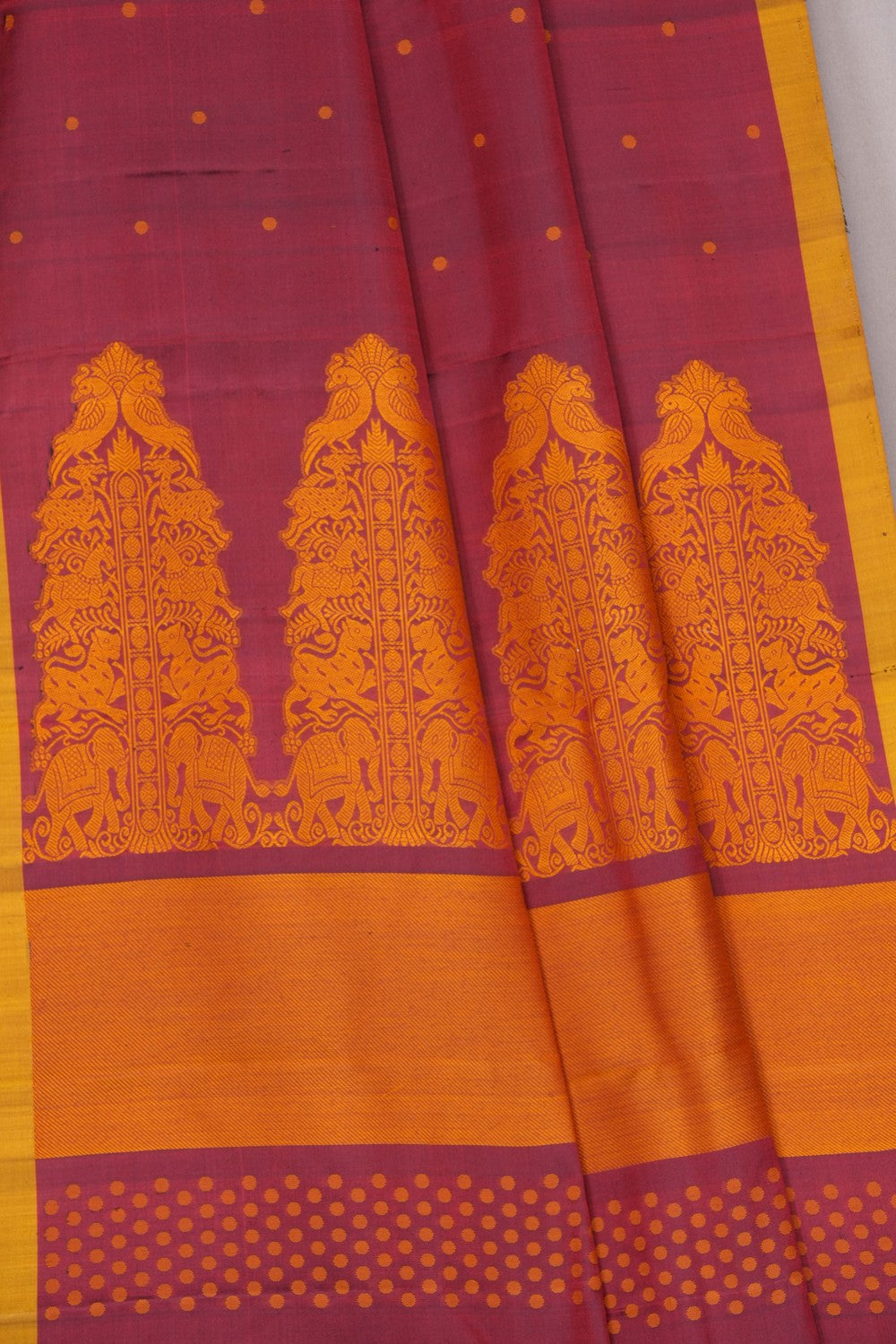 Image of Maroon Kanjivaram Silk Saree