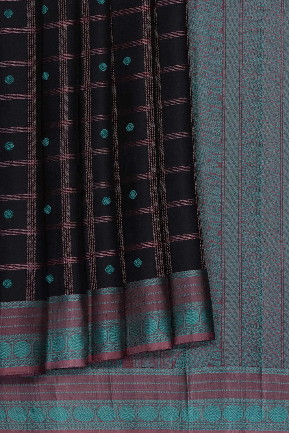 Image of Black Kanjivaram Silk Saree