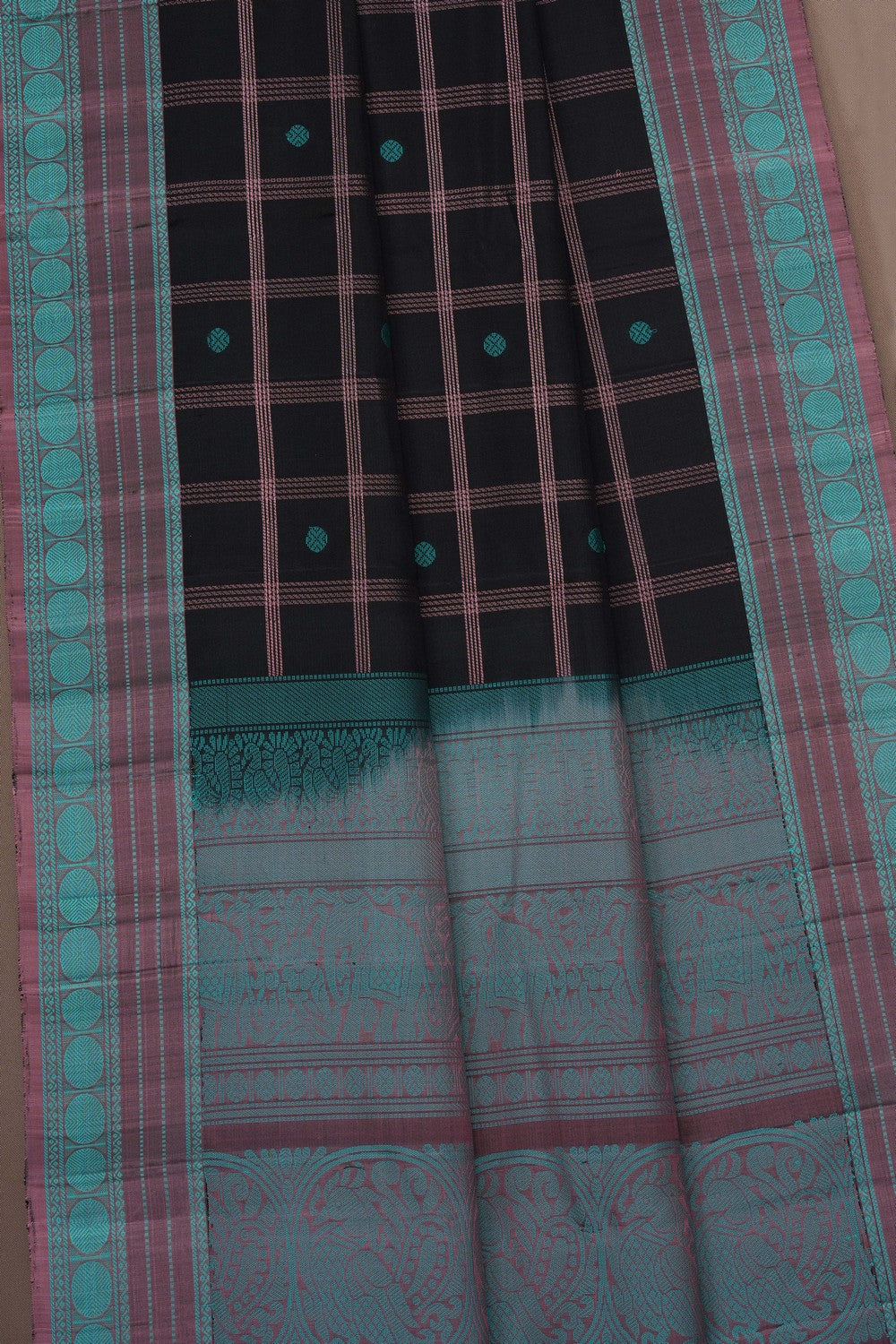 Image of Black Kanjivaram Silk Saree