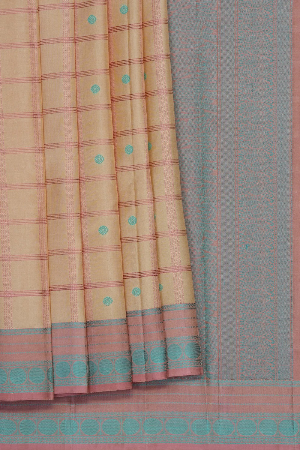 Image of Beige Kanjivaram Silk Saree