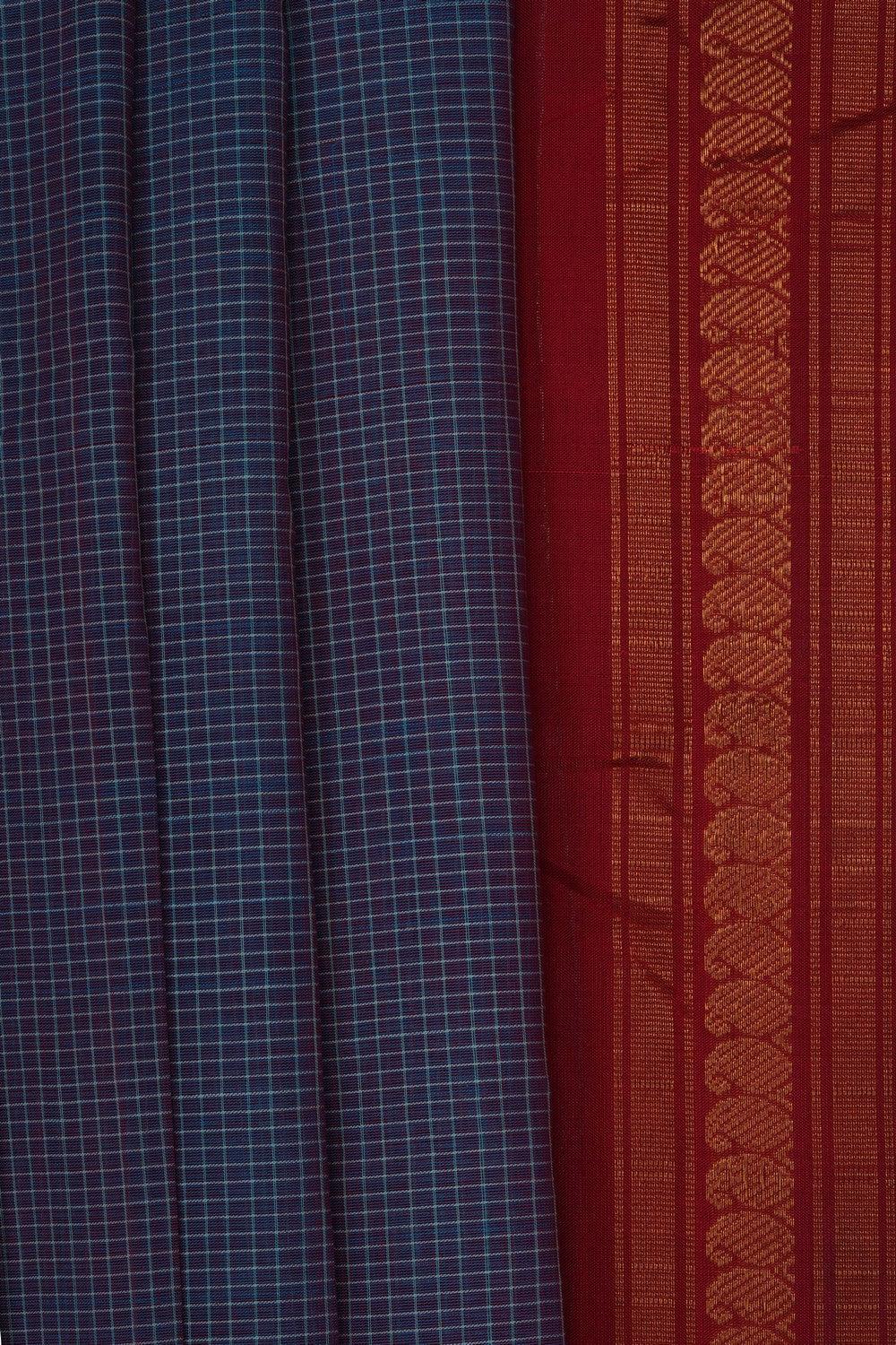 Image of Blue Gadwal Cotton Saree