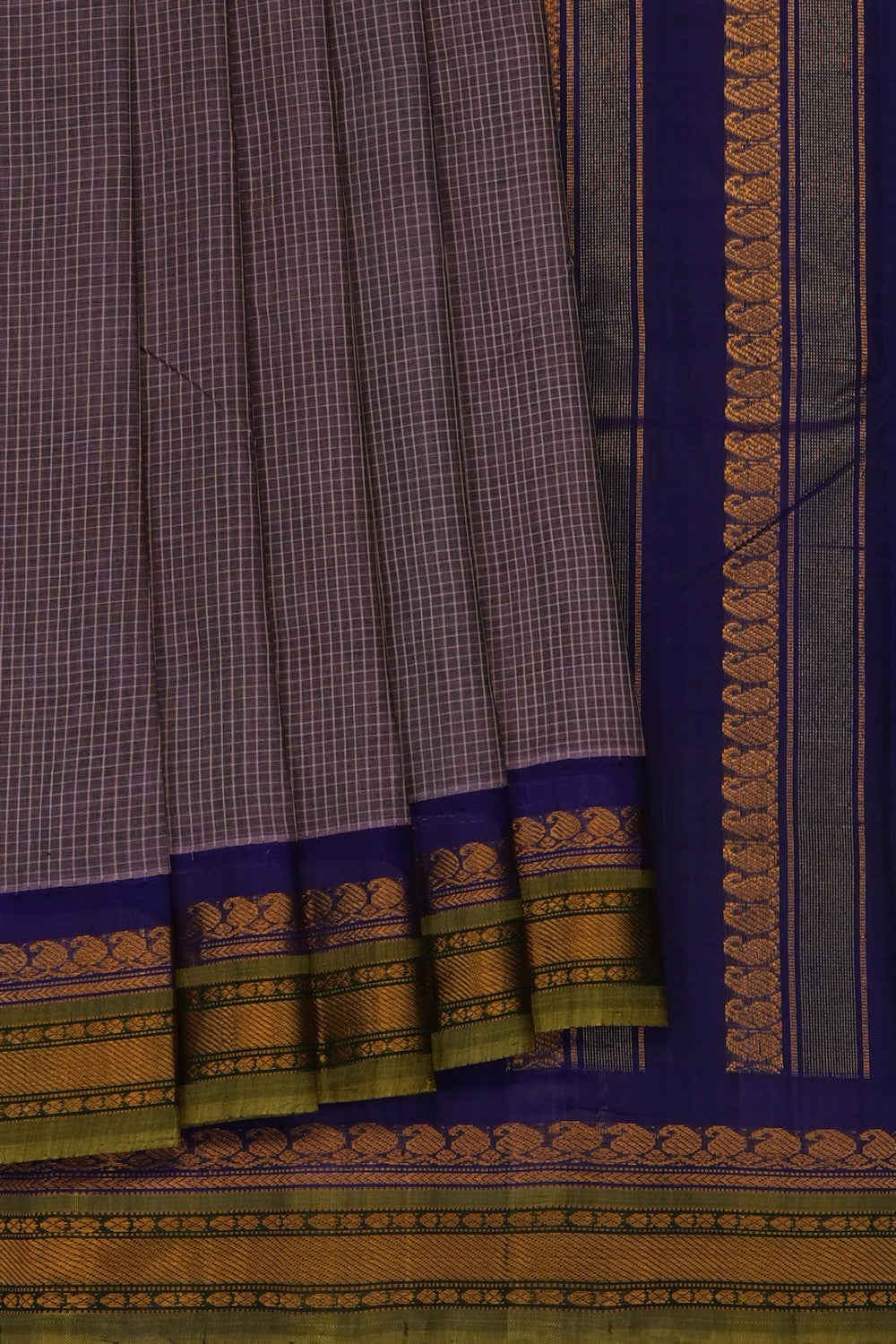 Image of Mauve Gadwal Cotton Saree