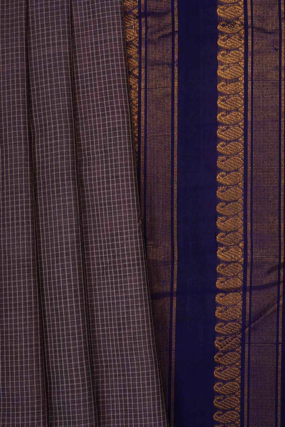 Image of Mauve Gadwal Cotton Saree