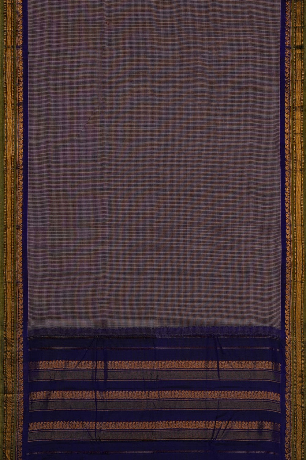 Image of Mauve Gadwal Cotton Saree