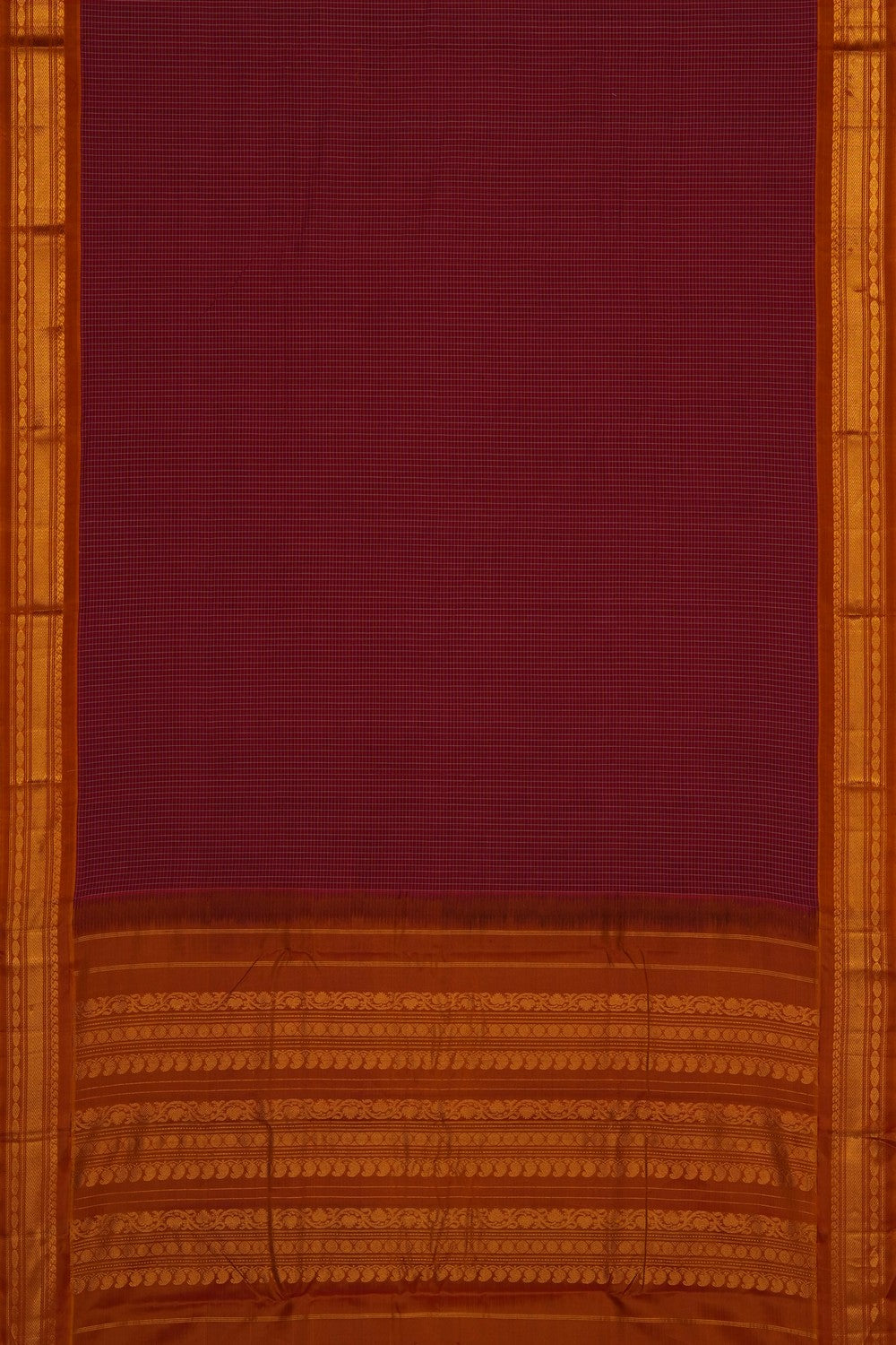 Image of Red Gadwal Cotton Saree