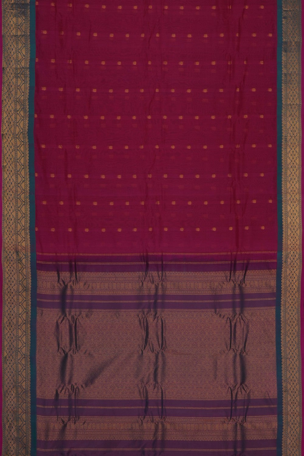 Image of Magenta Gadwal Silk Saree