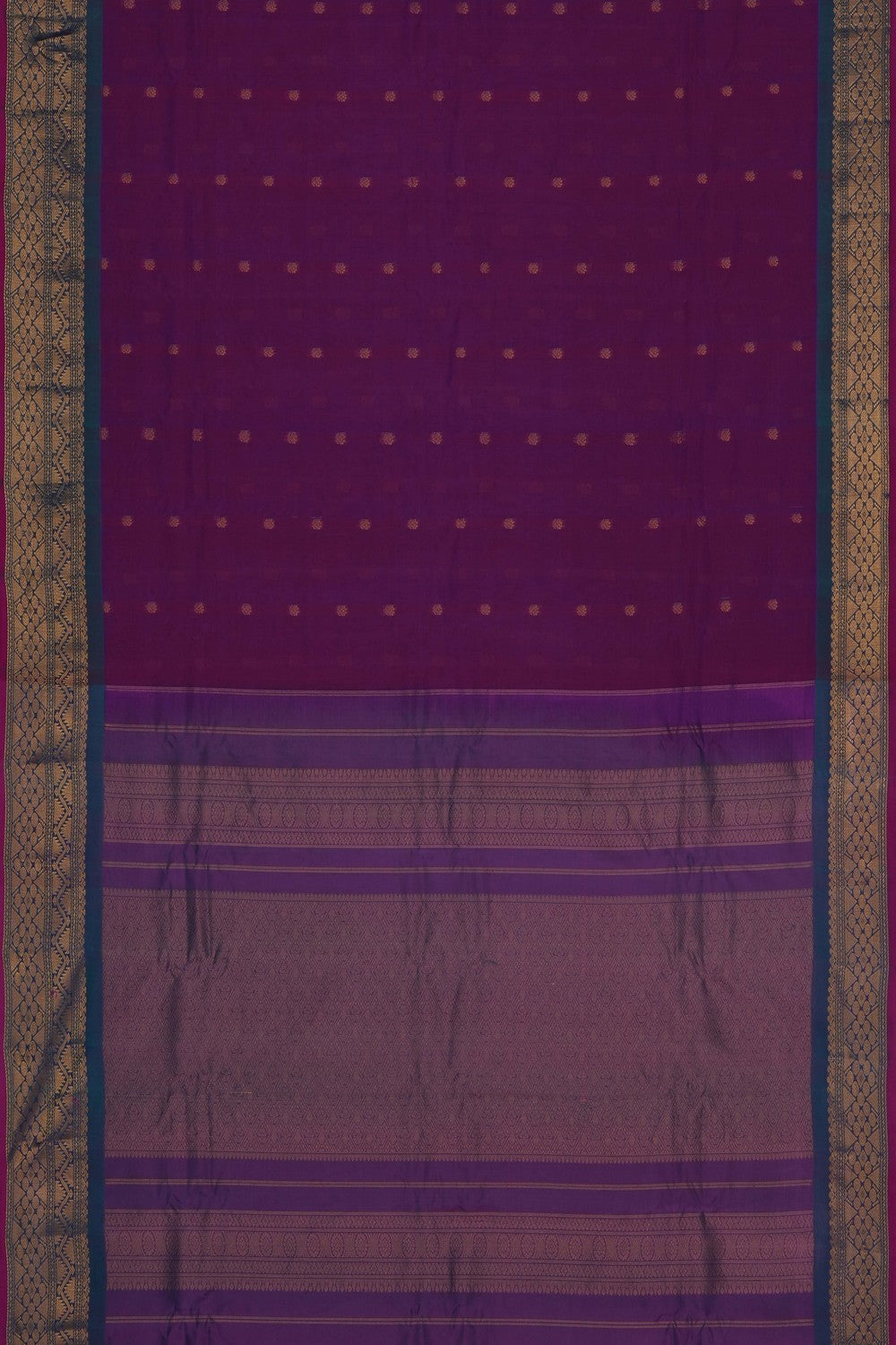 Image of Magenta Gadwal Silk Saree