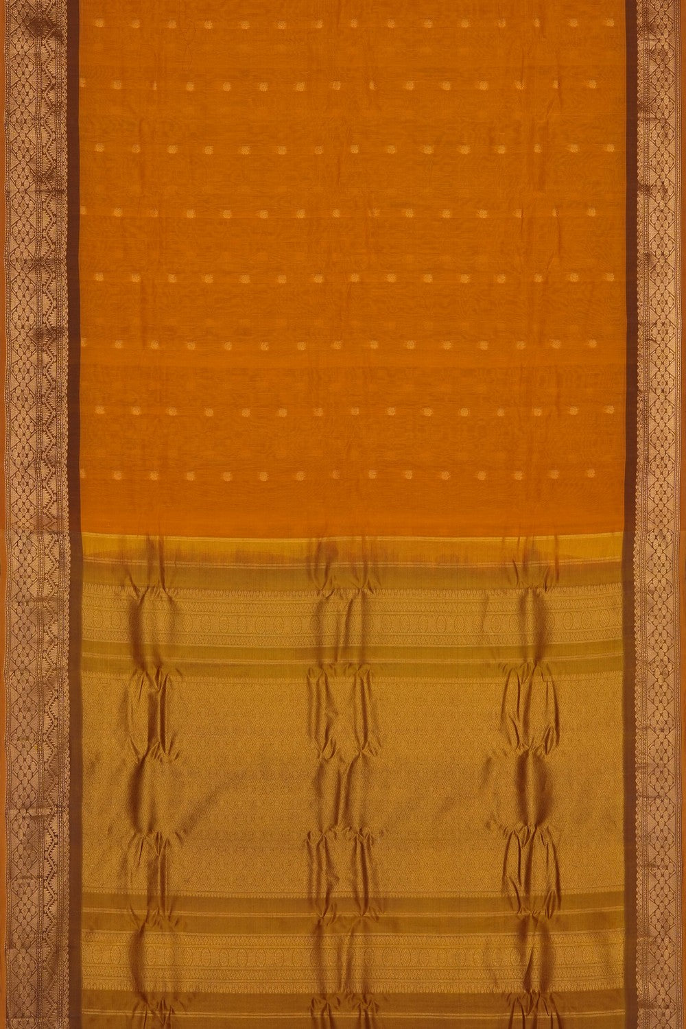 Image of Mustard Gadwal Silk Saree