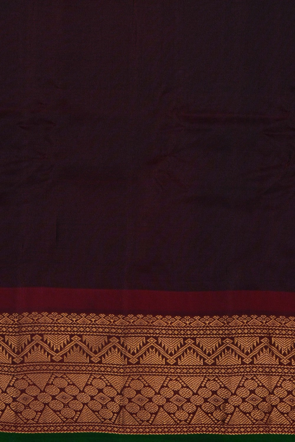 Image of Teal-Green Gadwal Silk Saree