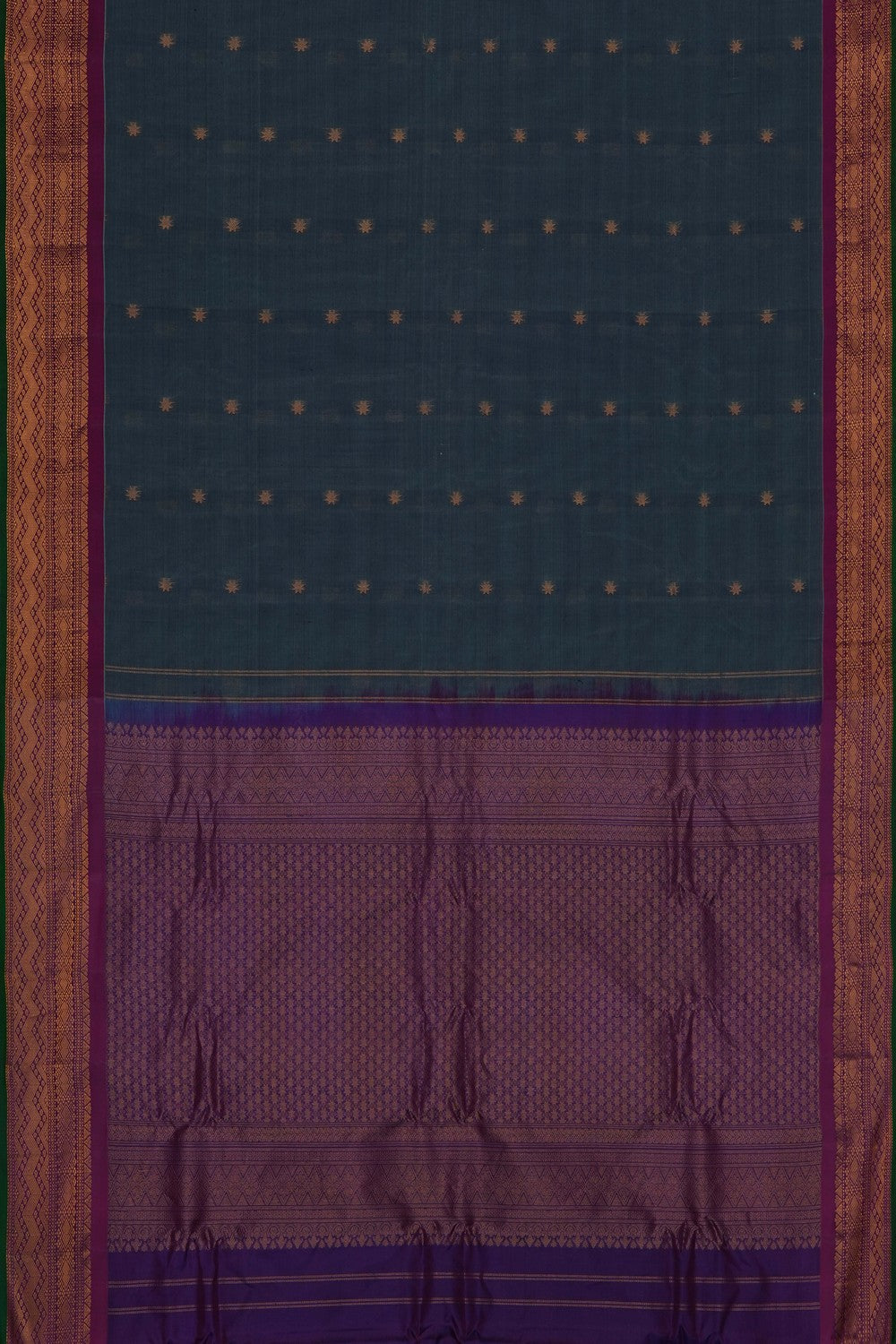 Image of Grey Gadwal Silk Saree