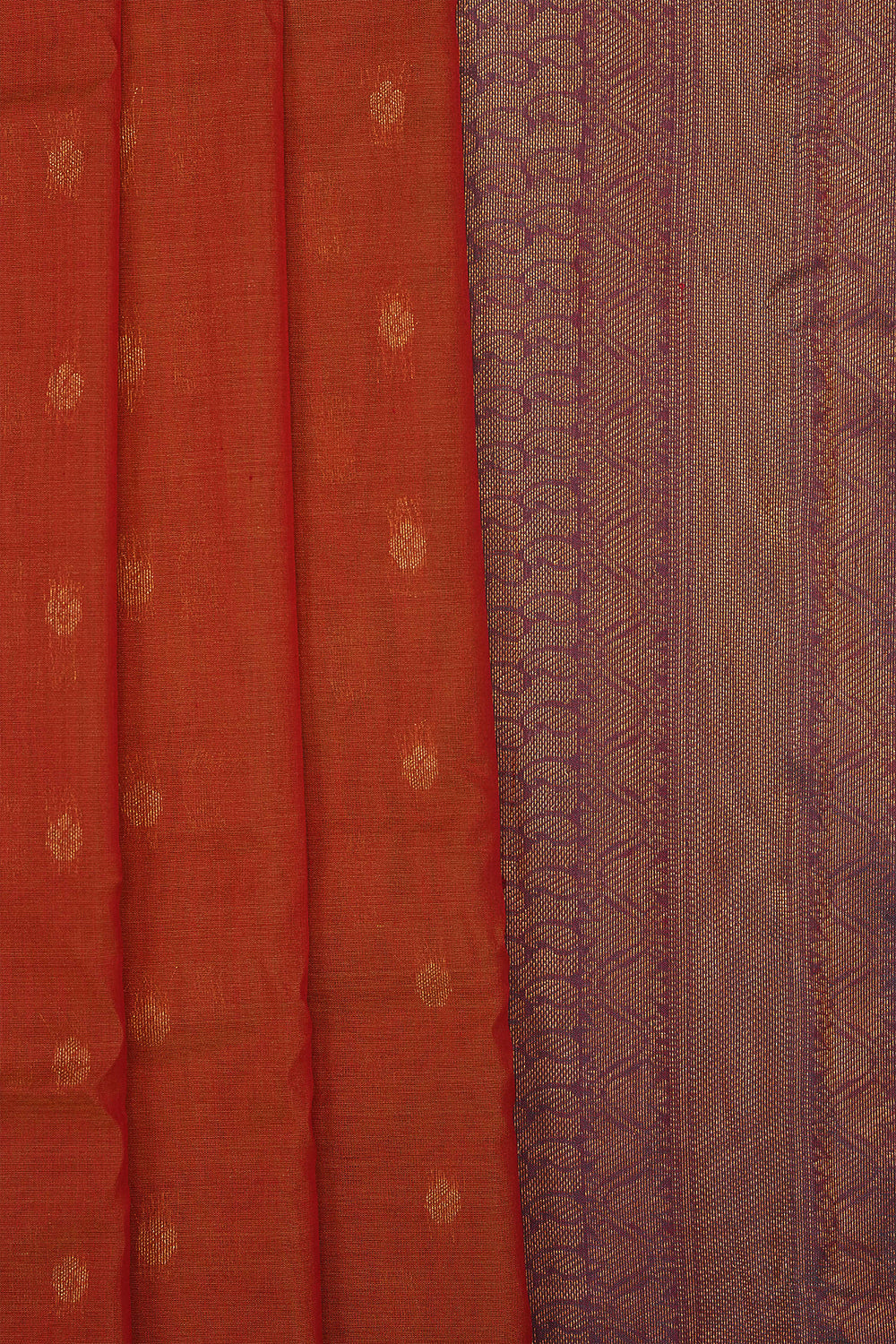 Image of Rust-Orange Gadwal Saree