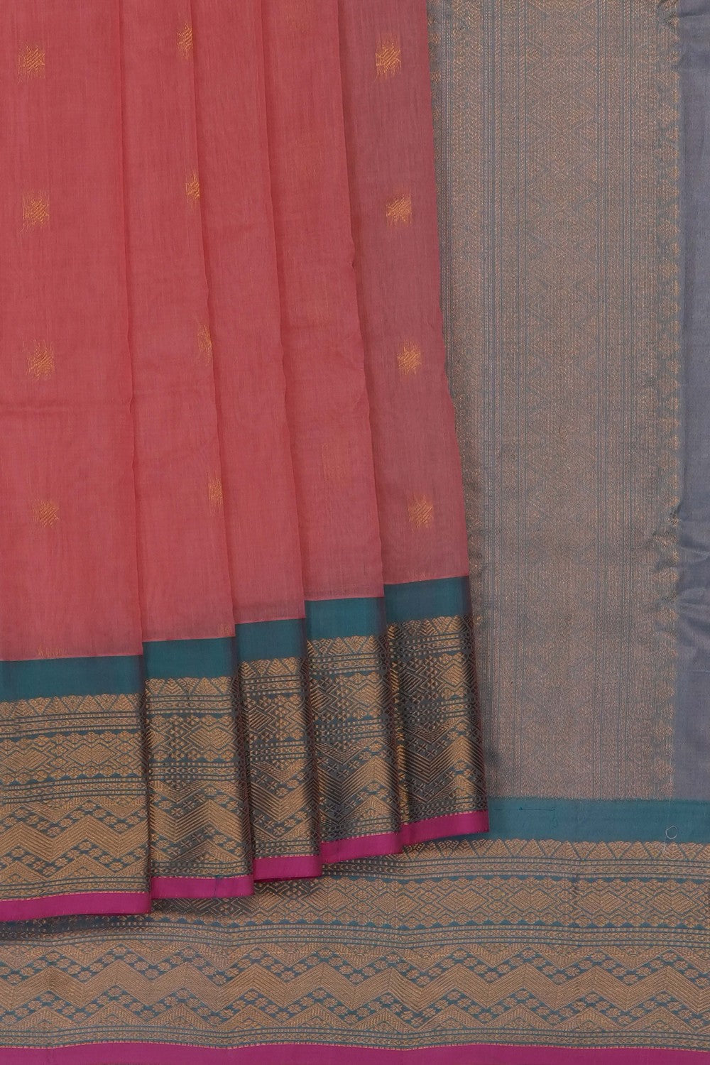 Image of Pink Gadwal Silk Saree