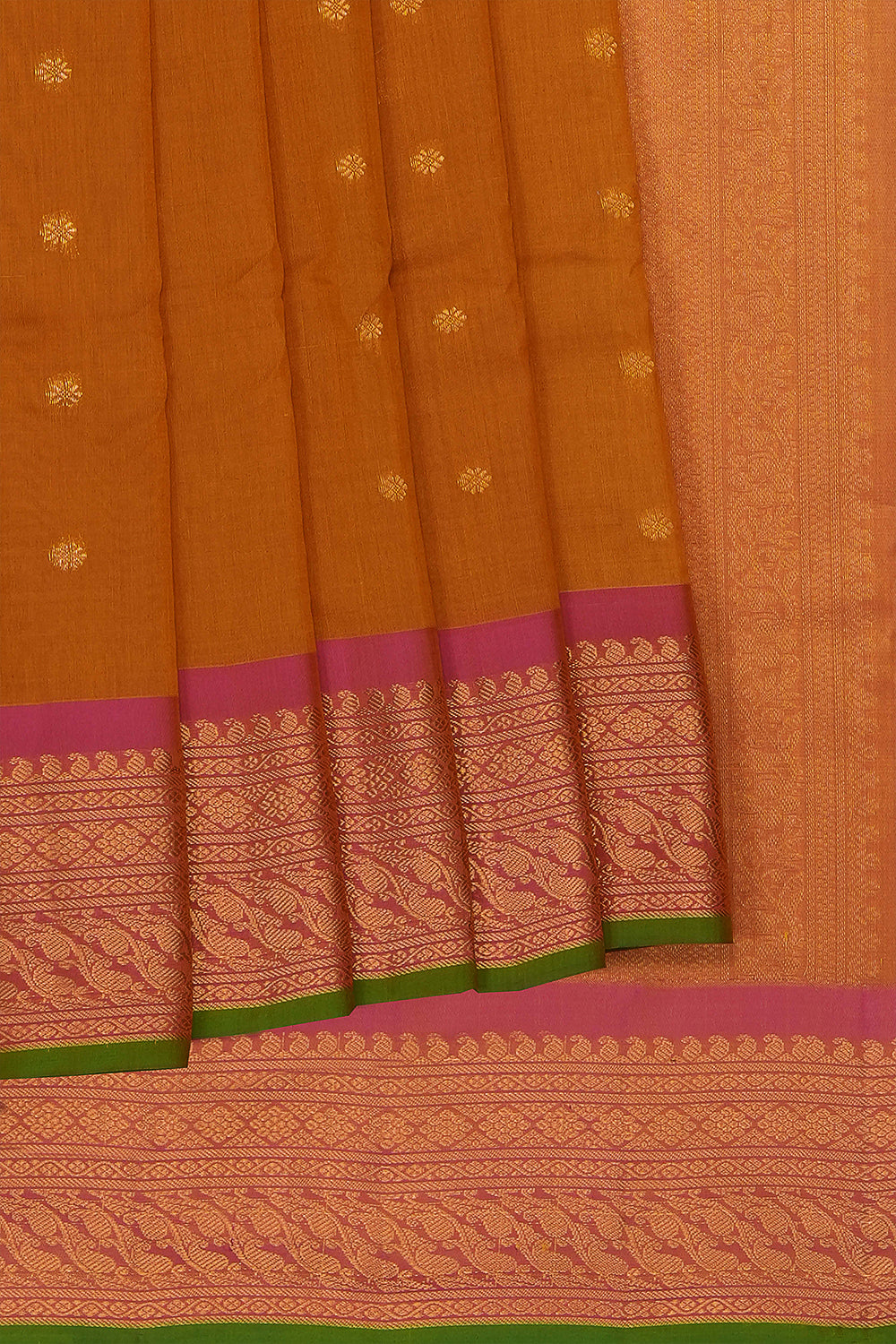 Image of Orange Gadwal Saree