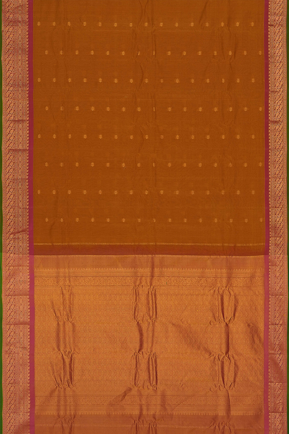Image of Orange Gadwal Saree